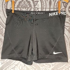 Nike Pro Black Shorts with White Logo